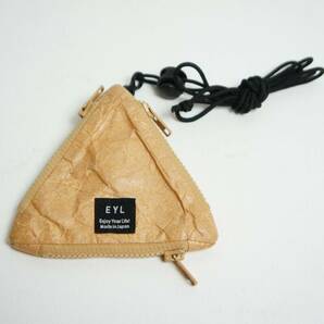 美品 EYL イーワイエル triangle coin purse トライアングル ポーチ 小物入れ サイフ 財布 コイン ケース ベージュ 本物 302Oの画像1