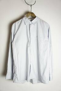 正規 20SS UNUSED アンユーズド Cotton Pullover Shirt 長袖 コットン プルオーバー シャツ US1771 青 サイズ2 本物 120O