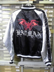 訳あり 古着 ビンテージ BATMAN バットマン スカジャン S ブラック MARVEL TM&DC COMICS スーベニアジャケット 薄手 アメカジ