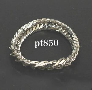  new goods flat 17 number chain ring 12 surface platinum ring pt850 made in Japan men's lady's 