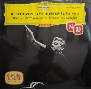 初期輸入LP盤 ヘルベルト・フォン・カラヤン/Berlin Phil 　Beethoven 交響曲8&9番 Op 93&125 (2LP)