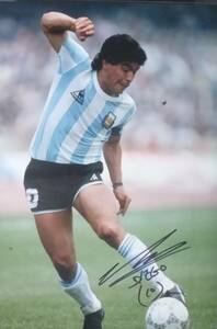○ディエゴ・マラドーナ　直筆サイン写真/フォト　サッカー選手　アルゼンチン代表　ナポリの王様　神の手