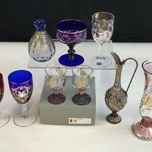 ワイングラス 他 まとめ ボヘミア ルーマニア 等 金属製品有 金彩ハガレ ACBF 中古品の画像1