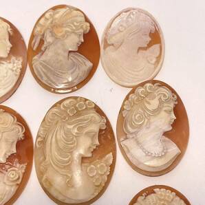 ★シェルカメオおまとめ 重量81.0g★彫刻 ルース 貴婦人 CAMEO アクセサリー S2073の画像3