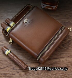 high class Japanese cedar wooden Cohibahyumike- doll leather cigar s#to bell pre ze Ran to leaf volume heel box .mido retro accessory 
