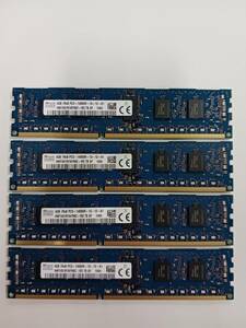 【中古メモリー】SK hynix 4GB 1R×8 PC3-14900R 4枚セット 