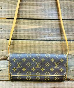 ◇1円 ★ 美品 LOUIS VUITTON ルイヴィトン モノグラム ポシェットツインPM ショルダーバッグ M51854 レディース 