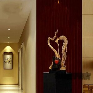 木製 オブジェ 置物 男性 女性 カップル 彫刻 彫像 ハート オーナメント 装飾 インテリア リビング 寝室 玄関 アート 芸術 ロマンチック