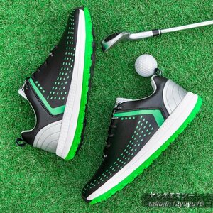  новый товар распродажа туфли для гольфа мужской спортивные туфли спорт обувь Деннис спортивная обувь прогулочные туфли легкий водонепроницаемый . скользить выдерживающий . чёрный / зеленый 26.0cm