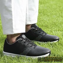 新品 ゴルフシューズ スポーツシューズ アウトドア 運動靴 ウォーキング 軽量 フィット感 幅広い 防水 防滑 耐磨 弾力性 ブラック 29.0cm_画像1