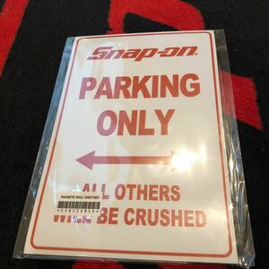 スナップオン　マグネットウォールシート　アメリカン雑貨　ガレージ　限定品　Snap-on 新品　パーキングオンリー 看板 