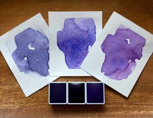 水彩絵の具　ハーフパン2ml 分離色3色セット　紫陽花