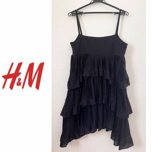 【H&M/エイチアンドエム】ティアードプリーツキャミソールワンピース