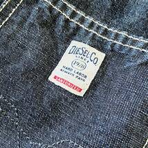 ディーゼル『圧巻のバックロゴ』DIESEL 刺繍 デニムジャケット Gジャン ジージャン ライダース Lサイズ 青 ブルー メンズ_画像10