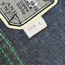 ディーゼル『圧巻のバックロゴ』DIESEL 刺繍 デニムジャケット Gジャン ジージャン ライダース Lサイズ 青 ブルー メンズ_画像8