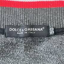 稀少XL！ドルチェ＆ガッバーナ『圧巻のロゴプレート』DOLCE&GABBANA トリコロール ジップアップ ブルゾン スウェット 50 グレー メンズ_画像6