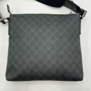 1円《美品》GUCCI グッチ GGスプリーム ショルダーバッグ メッセンジャー PVC レザー 本革 黒 ブラック メンズの画像3