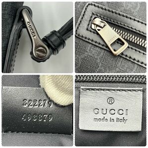 1円《美品》GUCCI グッチ GGスプリーム ショルダーバッグ メッセンジャー PVC レザー 本革 黒 ブラック メンズの画像10