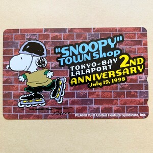 [ не использовался ] телефонная карточка Snoopy PEANUTS SNOOPY TOWN Shop TOKYO-BAY LALAPORT 2ND ANNIVERSARY