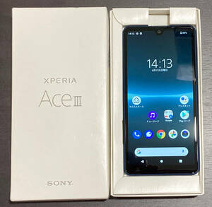 【送料無料】中古美品 simロック解除済 au Xperia Ace III SOG08 ブルー