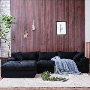  new goods stool attaching sofa BK color fabric couch sofa comfortable low type 3 seater . set Northern Europe modern 3P stylish furniture living super-discount :ST10-8Q02