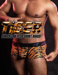 EGDE エッジ【TIGER スーパーローライズ ショートボクサー】タイガー/L