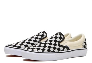 【VANS】 SLIP ON V98CF スリッポン ニット素材　チェッカー　黒白系　26cm