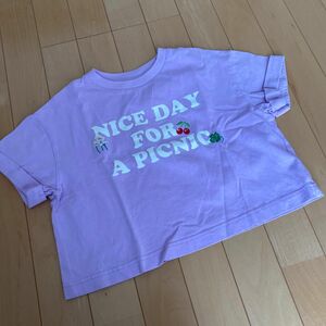 GU キッズ　 半袖Tシャツ Tシャツ　紫　140