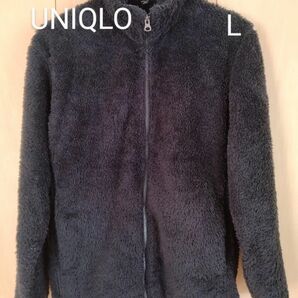 UNIQLO フリース ブラック　Lサイズ　ジャケット アウター 長袖 ユニクロ　黒