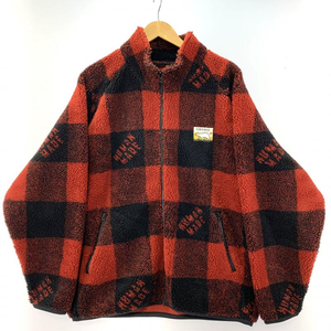 【中古】HUMAN MADE 22AW Check Bor Fleece Jacket サイズXXL ヒューマンメイド チェックボアフリースジャケット レッド[240019446802]