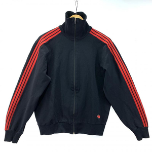 【中古】adidas 70S トラックジャケット 4 ADS-3F アディダス 西ドイツ ジャージ ブラック×レッド[240019450273]