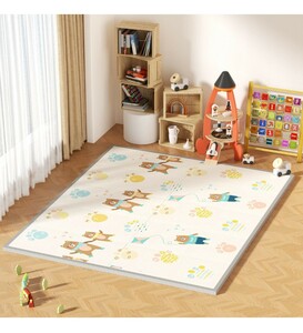 y032702t GruFini play mat baby folding baby mat waterproof soundproofing baby play mat slip prevention 180×155×1cm Bear + Deer