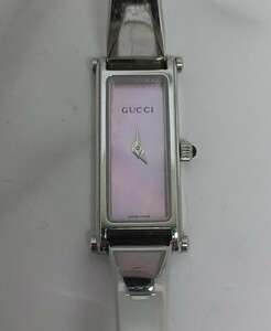 y031904f GUCCI/クォーツ腕時計/アナログ/ステンレス/PNK/SLV/1500L★電池交換用