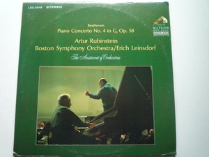 SM80 米RCA盤LP ベートーヴェン/ピアノ協奏曲第4番 ルービンシュタイン/ラインスドルフ/ボストンSO 白犬
