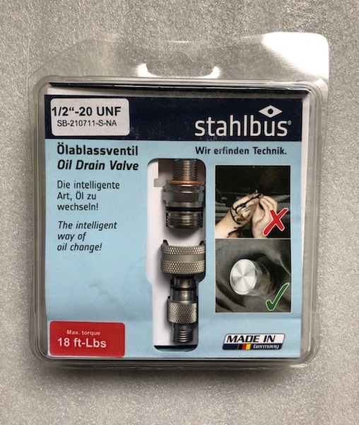 ハーレーダビッドソン用 STAHLBUS エンジンオイル簡易交換ドレインボルト1/2 inches-20UNF(ミッションオイル、プライマリーオイル対応可)