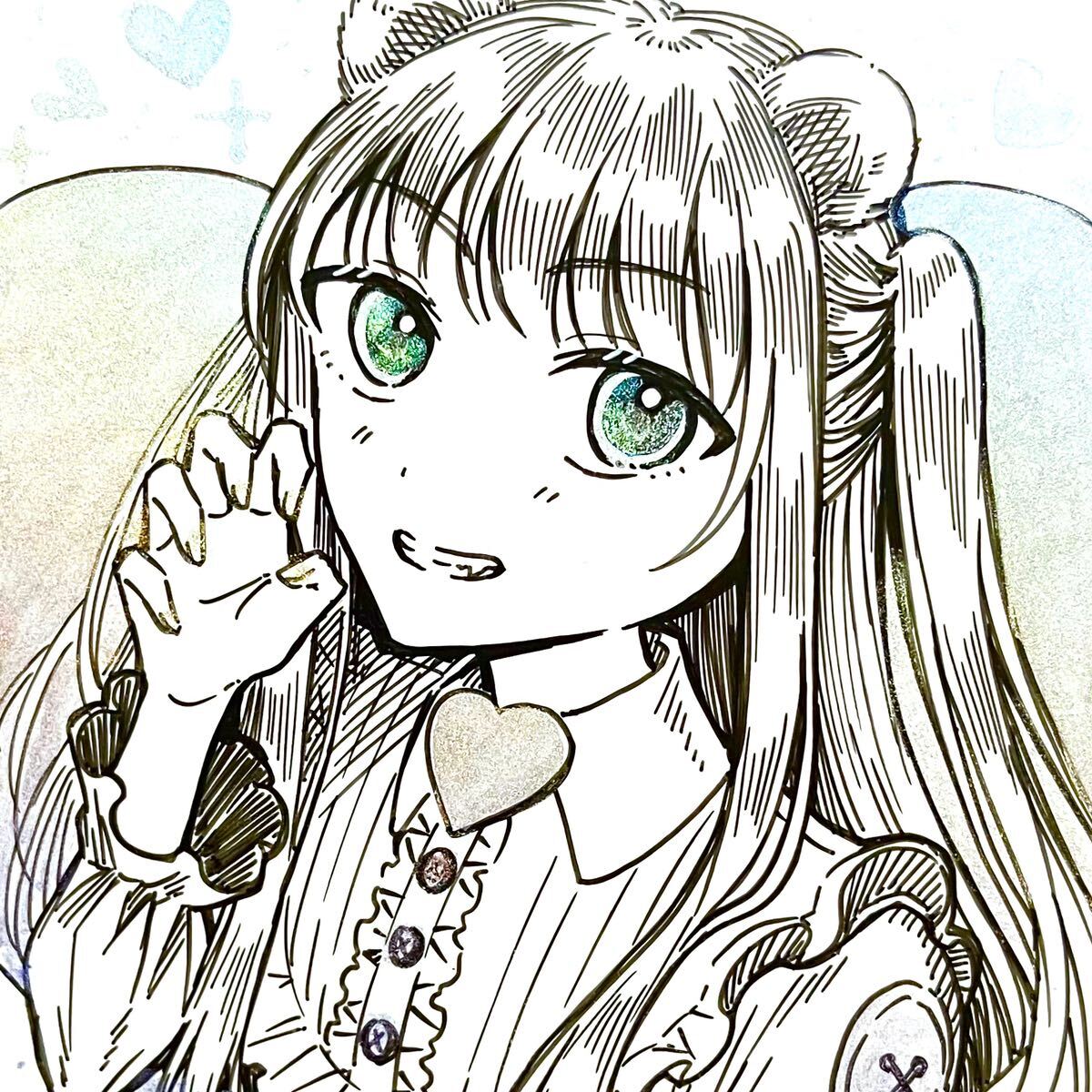 손으로 그린 일러스트 원화 원화 펜화 소녀 케모미미, 만화, 애니메이션 상품, 손으로 그린 그림