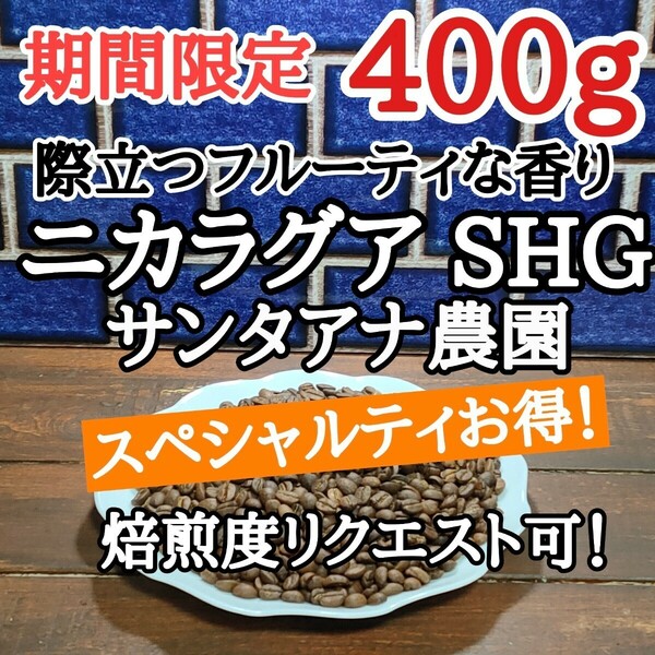 自家焙煎 コーヒー豆 注文後焙煎 ニカラグア SHG 400g #はなまる珈琲