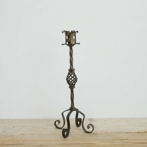 アンティーク 鉄製 キャンドルホルダー / 3cm スタンド 燈台 ロウソク立て ディスプレイ小物 置物 #506-039-621