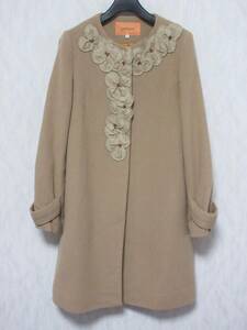 SunaUna SunaUna flower flower wool 100% no color coat lady's 36 beige irmri kn1787