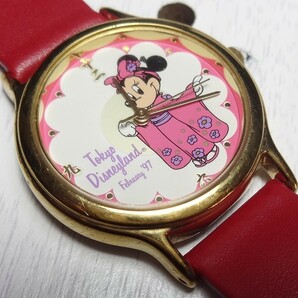 整備済 90年代 ビンテージ SEIKO ミニーマウス 着物 漢字 レディースウォッチ 腕時計 ディズニーランド限定 セイコーの画像1