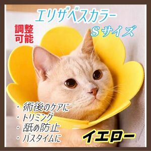 エリザベスカラー 猫 犬 ペット用品 傷口保護 傷舐め防止 引っ掻き防止 Sサイズ Mサイズ ピンク イエロー オレンジ調節可能