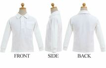新品未使用 子供服 綿100% 長袖ポロシャツ 吸湿速乾 スクール キッズ 白 ホワイト 2枚セット 100_画像3