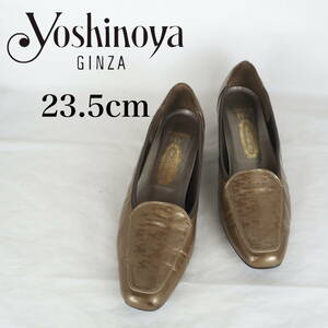 MK5127*GINZA yoshinoya* Ginza yo shino ya* lady's Loafer pumps *23.5cm* gold group 