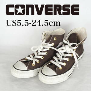 MK5309*CONVERSE*コンバース*レディースハイカットスニーカー*US5.5-24.5cm*茶