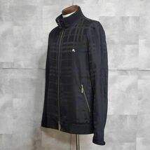 極美品 L バーバリーブラックレーベル シャドーチェック ジャケット 黒 ホースロゴ ノバチェック BURBERRY BLACK LABEL パーカー 春夏_画像3