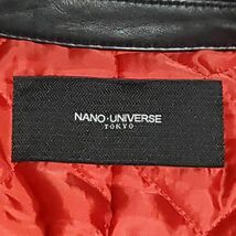 極美品 L ナノユニバース 羊革 シングル ライダース ジャケット 黒 中綿 キルティング nano universe ラムレザー シープ ブルゾン ブラック_画像8