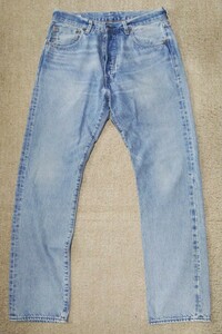 ◎美品◎米国製◎LEVI'S PREMIUMリーバイス‘93 501ライトウォッシュUSED加工セルビッジデニム 33×32 赤耳 BIG-E 501XX