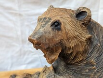 北海道美術 木彫り熊 アイヌ/彫刻/置物/オブジェ/郷土民芸_画像2