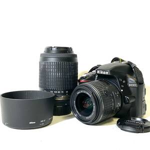 【動作確認済！】Nikon ニコン D3300 AF-S NIKKOR 18-55mm 3.5-5.6 GⅡ 55-200mm 4-5.6【246703-1/287/rgmry】