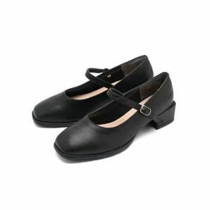 la farfa SHOES ストラップブロックヒールパンプス 